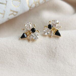 Kendra Scott Bee Crystal Stud Earrings Gold